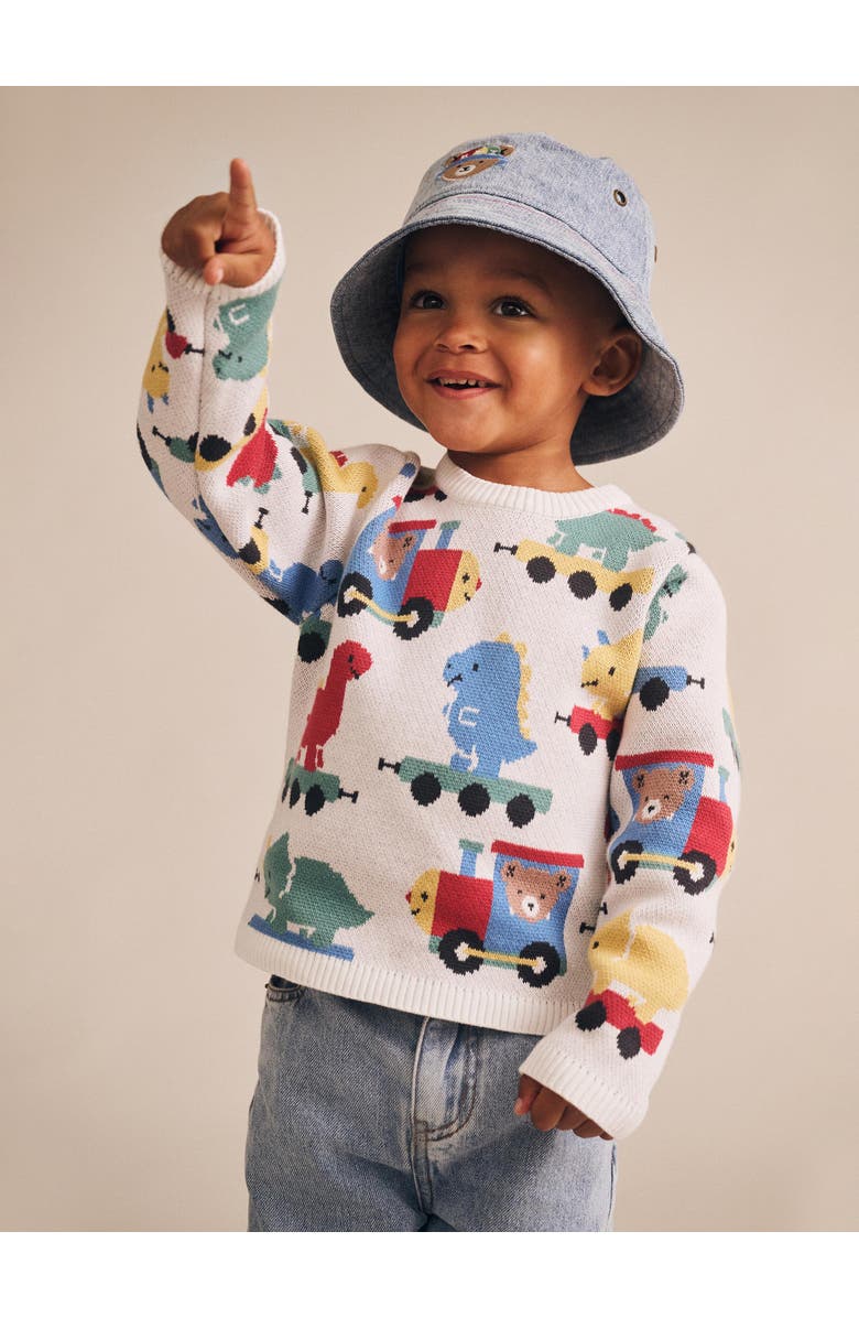 Huxbaby Dino Train Knit Pullover, Alternate, color, Multi