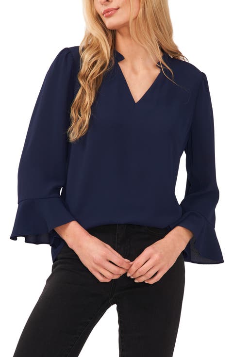 Ruffle Cuff Crepe Top