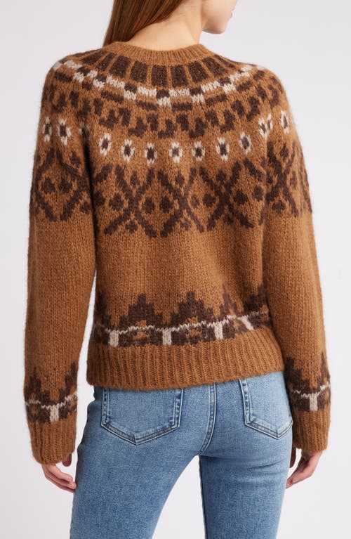 Frame Fair Isle Alpaca Blend Sweater In Camel Multi