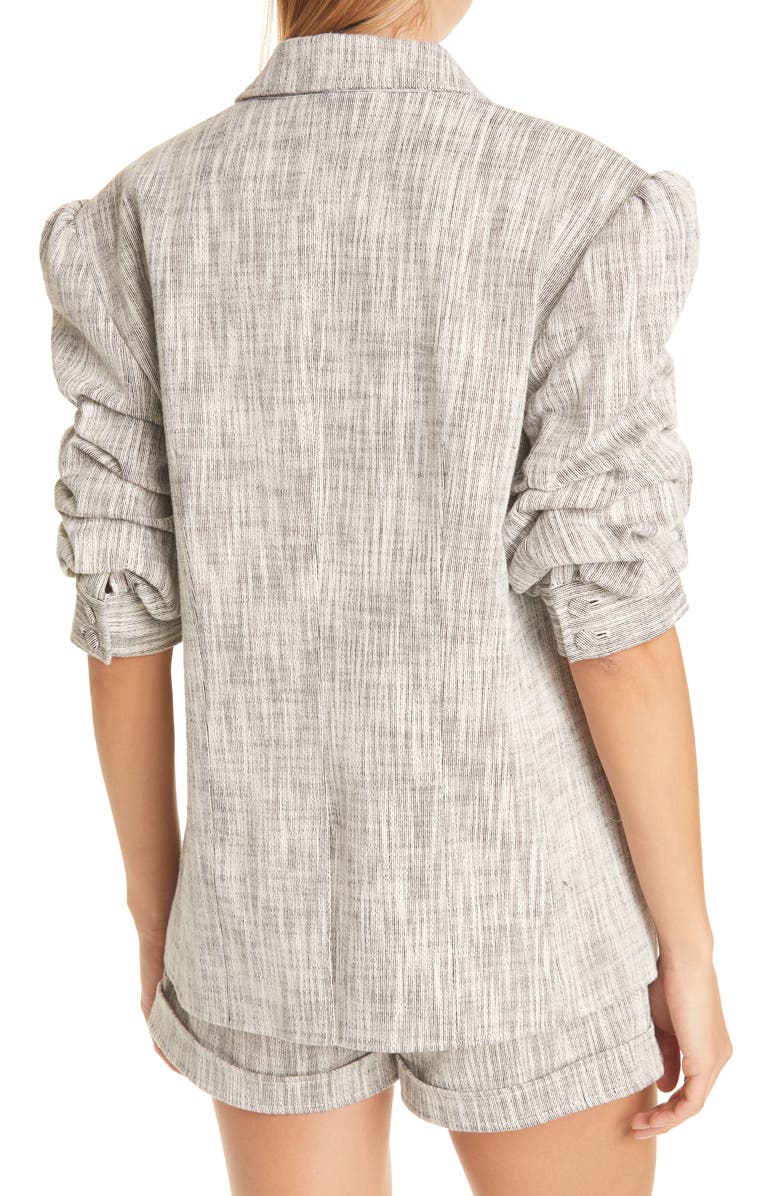 Cinq à Sept Lena Tweed Ruched Sleeve Jacket, Alternate, color, 