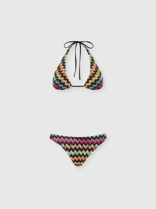 Missoni Bikini In Lamé Viscose With Micro Zigzag Pattern in Black & Multicoloured at Nordstrom, Size 42