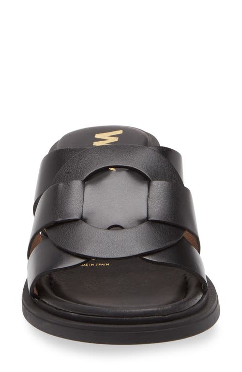Wonders Leather Slide Sandal In Iseo Black