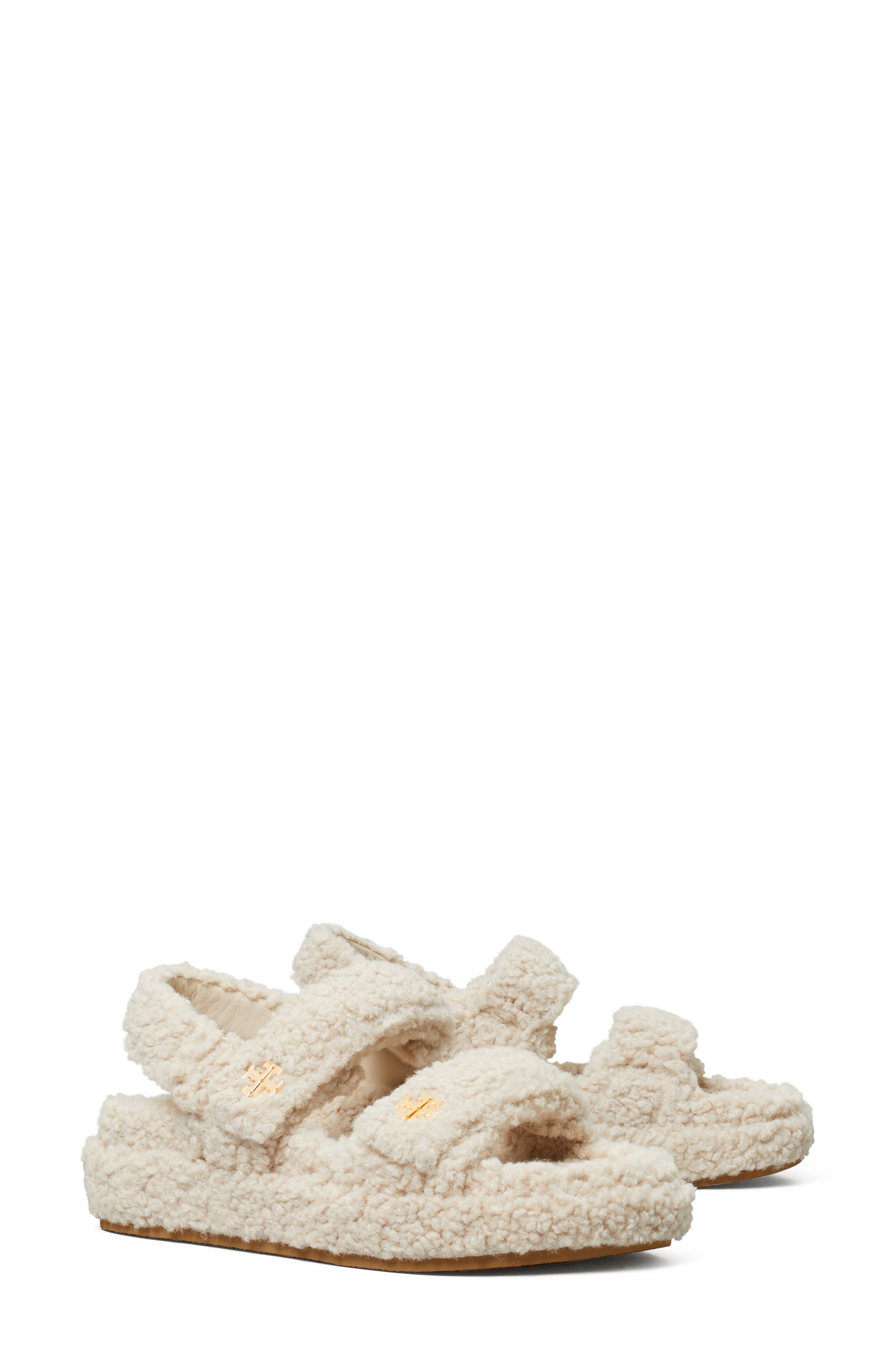 Tory Burch Kira Faux Shearling Sport Sandal, Main, color, 