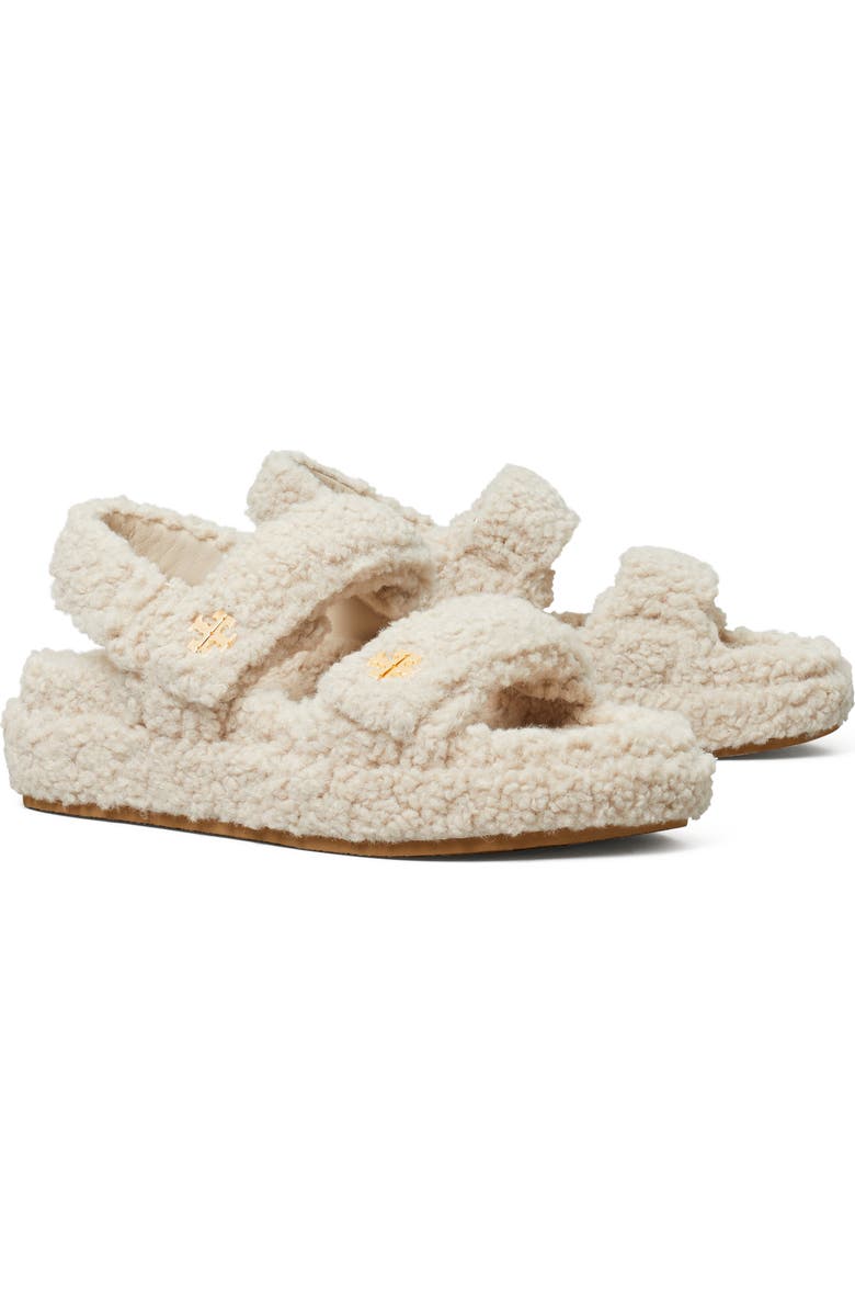 Tory Burch Kira Faux Shearling Sport Sandal, Main, color,