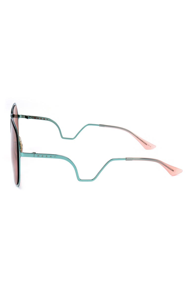 58mm Aviator Sunglasses, Alternate, color, GREEN / BROWN