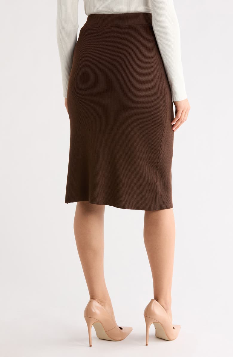 Tart Caralea Rib Knit Button Midi Skirt, Alternate, color, Cocoa