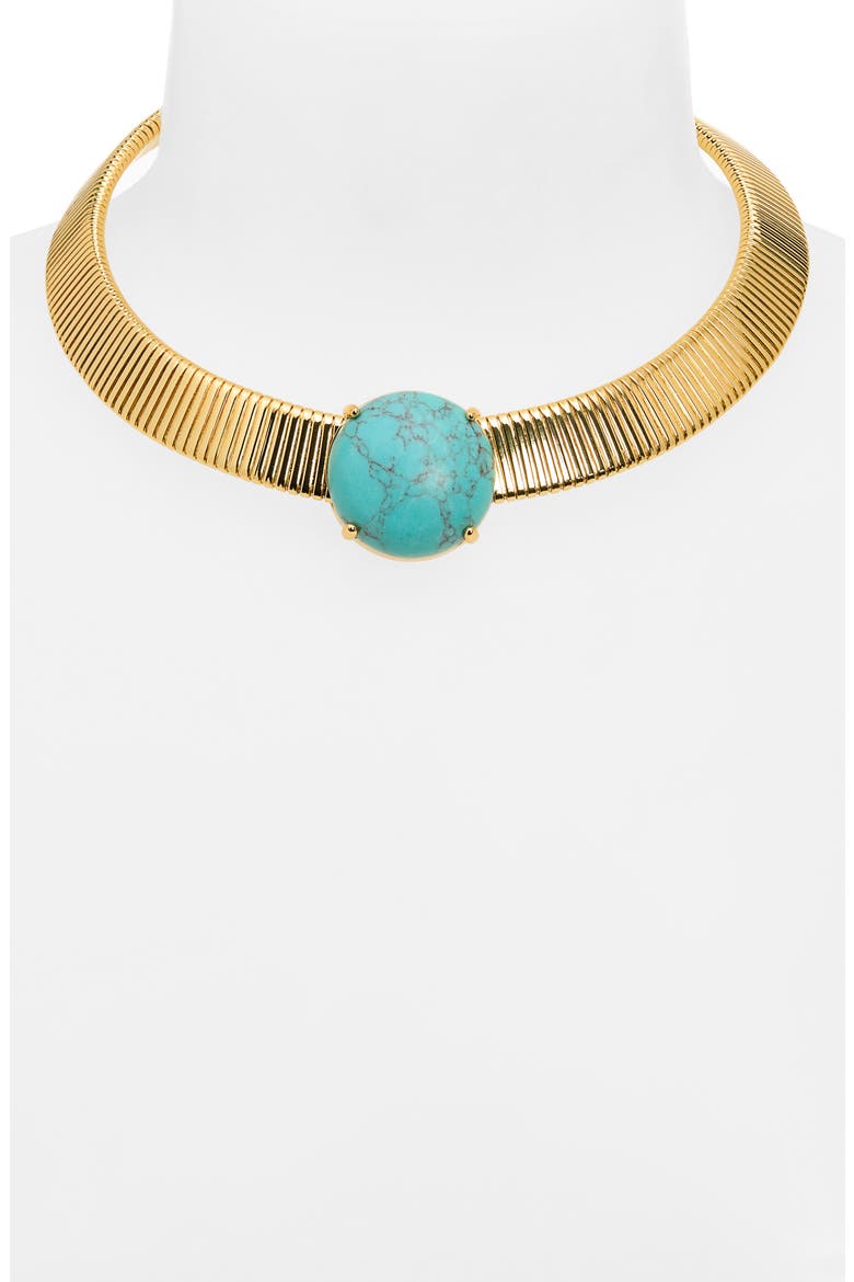 Stone Set Snake Chain Necklace, Alternate, color, TURQUOISE