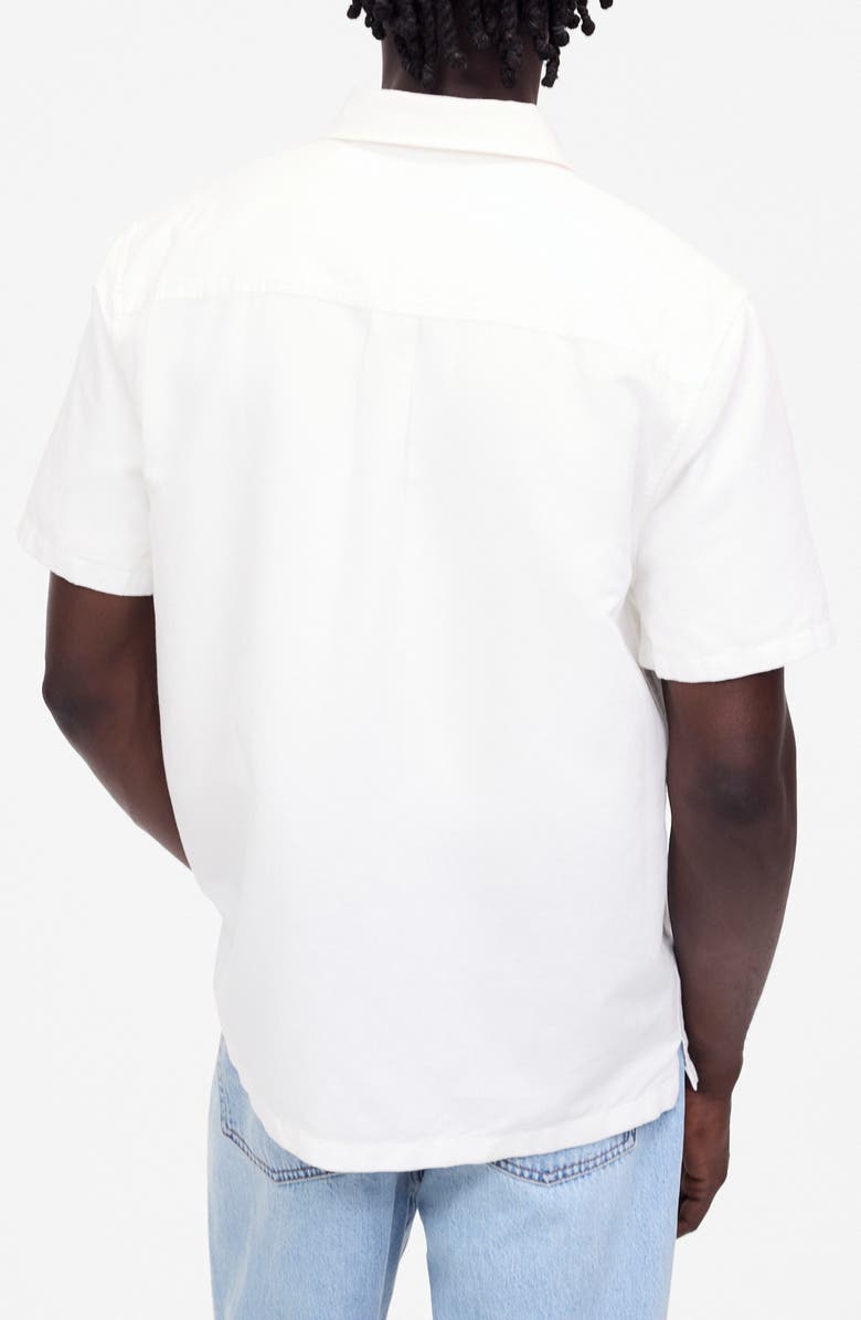 Madewell Short Sleeve Linen & Cotton Button-Up Shirt, Alternate, color, White