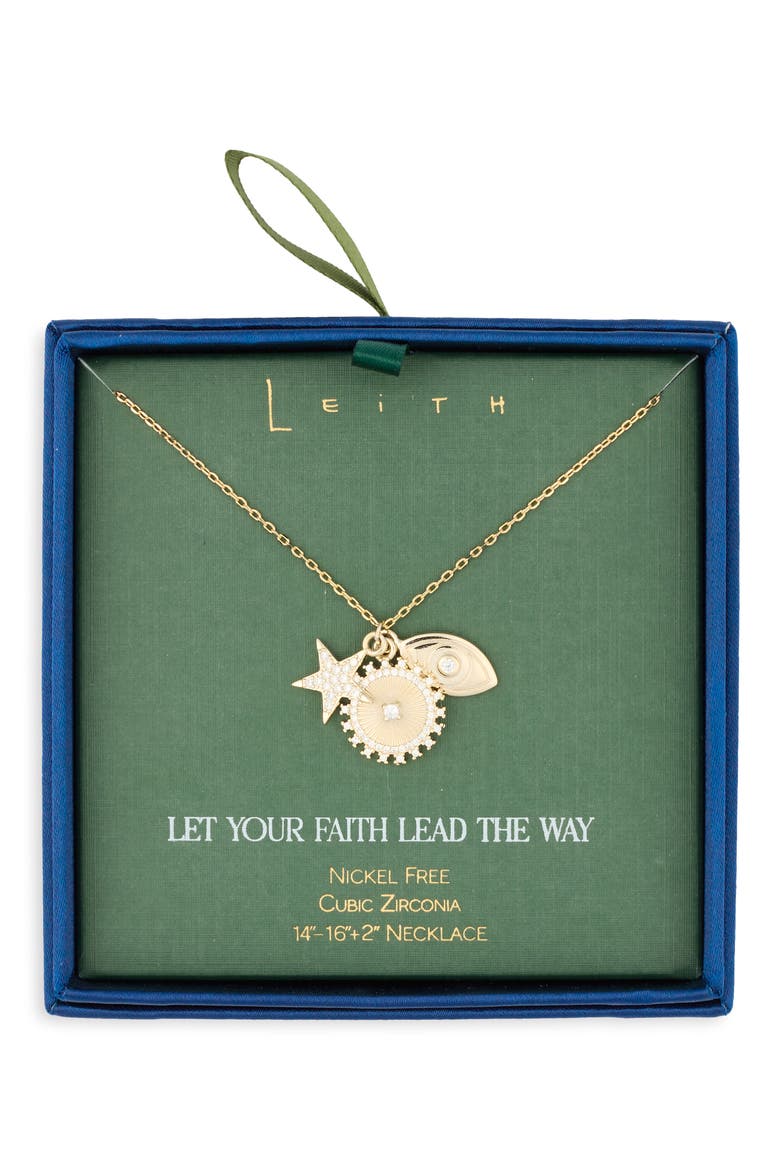 Celestial Charm Pendant Necklace, Main, color, CLEAR- GOLD