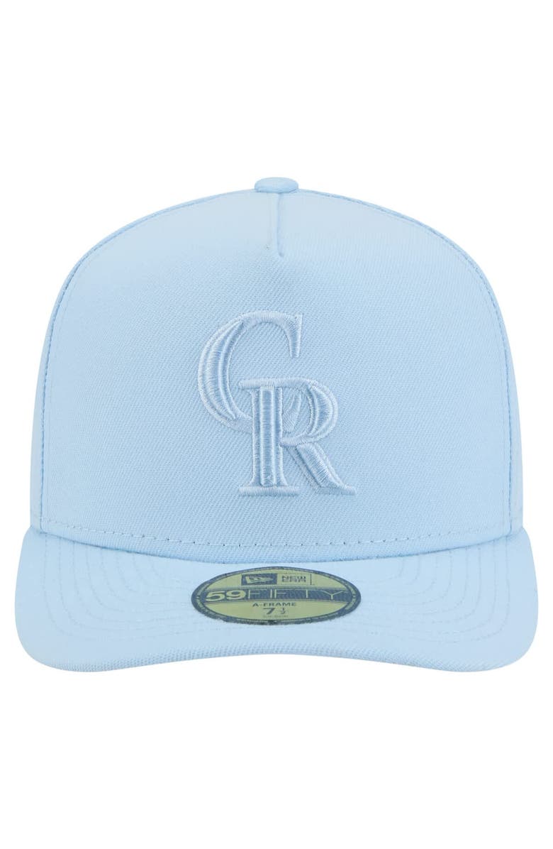 New Era Men's New Era Light Blue Colorado Rockies Color Pack A-Frame 59FIFTY Fitted Hat, Alternate, color, Light Blue