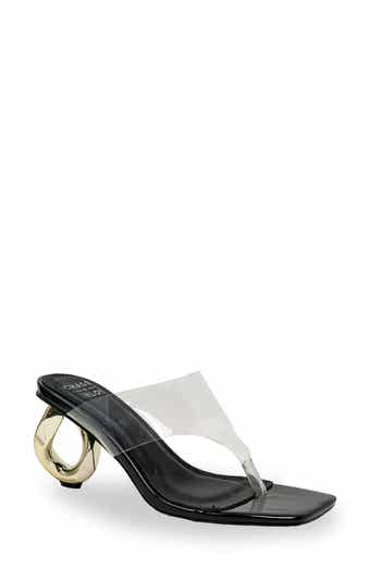 CHASE AND CHLOE Ryella Clear Strap Sandal