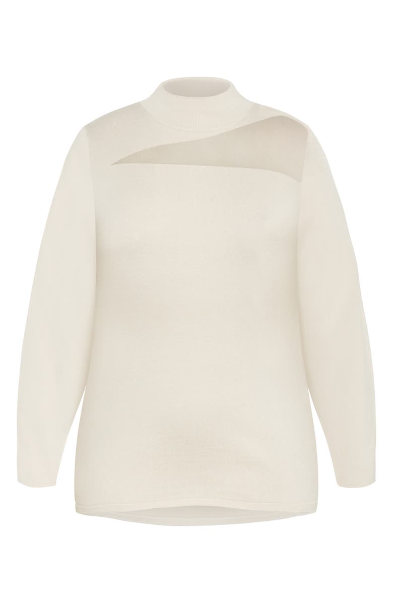 City Chic Reign Mock Neck Sweater, Alternate, color, Oat