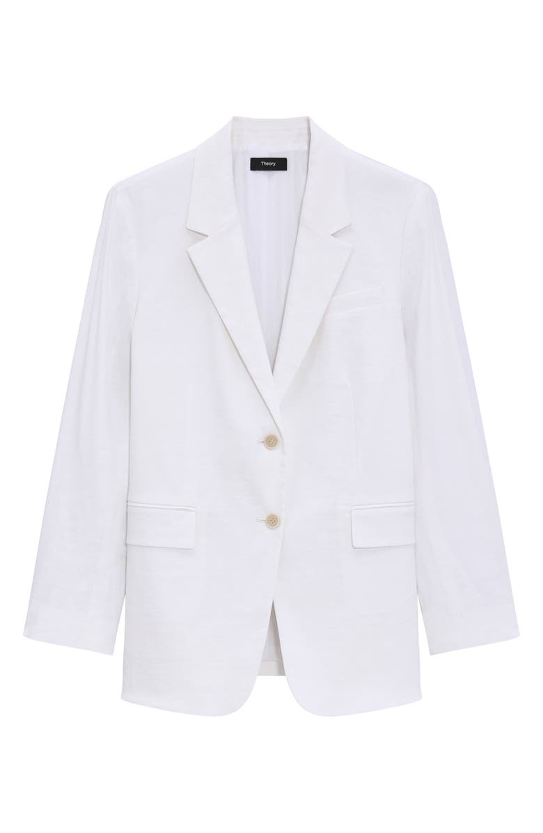 Theory Linen Blend Blazer, Alternate, color, White