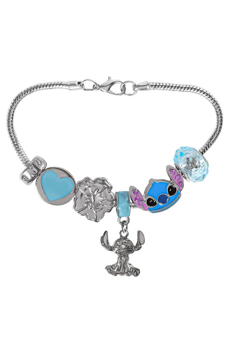 Stitch Fashion Charm Bracelet, 7", Main, color, Silver