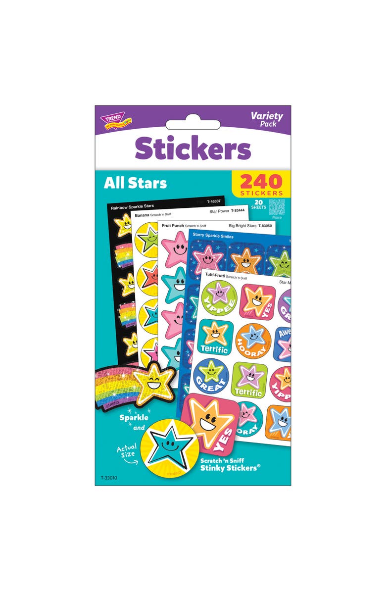 TREND Scratch 'N Sniff All Stars, 240 Count Scented Stickers, Main, color, Multicolored