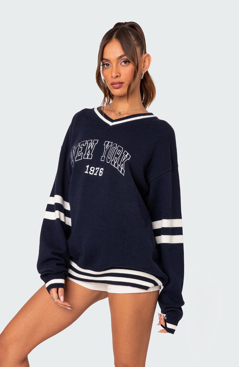 EDIKTED New York Sweater, Alternate, color, Navy