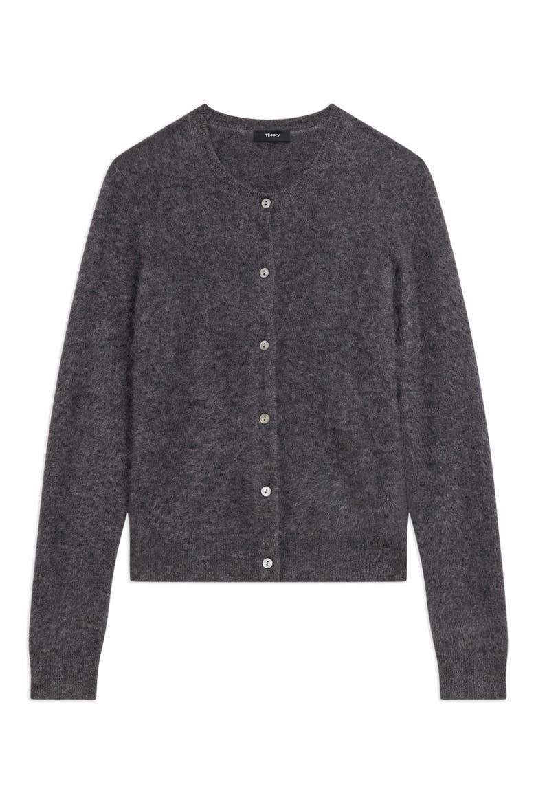 Brushed Cashmere Cardigan, Alternate, color, LIGHT CHARCOAL