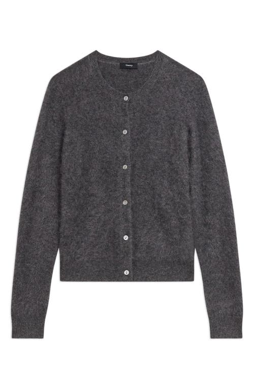 Theory Brushed Crewneck Cardigan In Cashmere In Multi