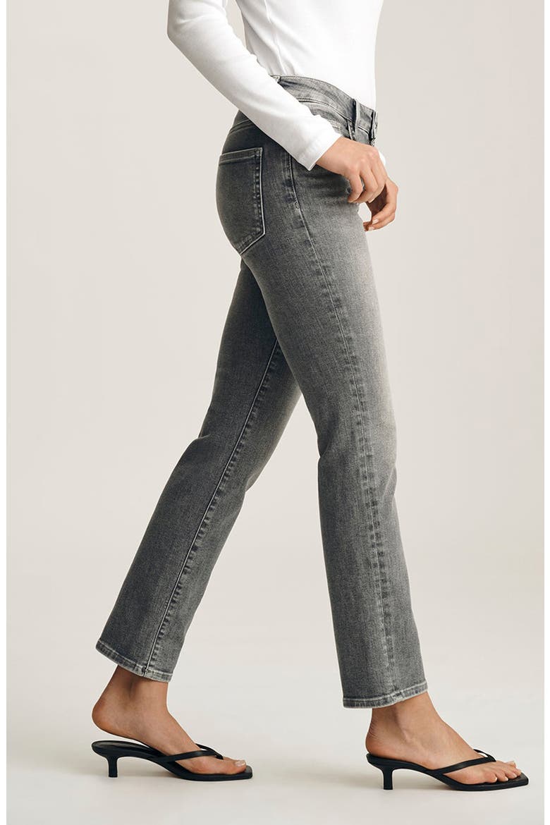 Kendra Mid Rise Straight Leg Jeans, Alternate, color, GREY USED FLEX BLUE