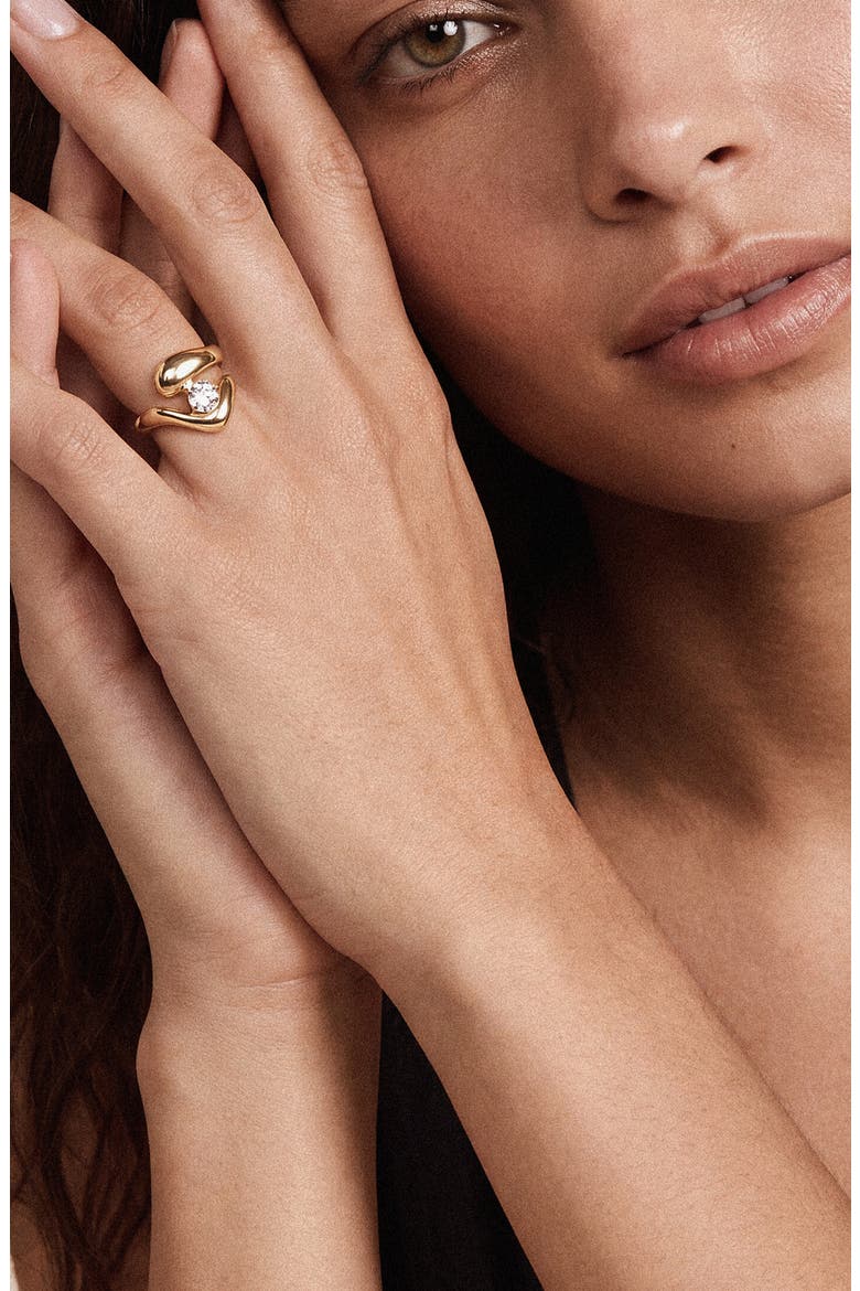 Crystal Center Ring, Alternate, color, GOLD