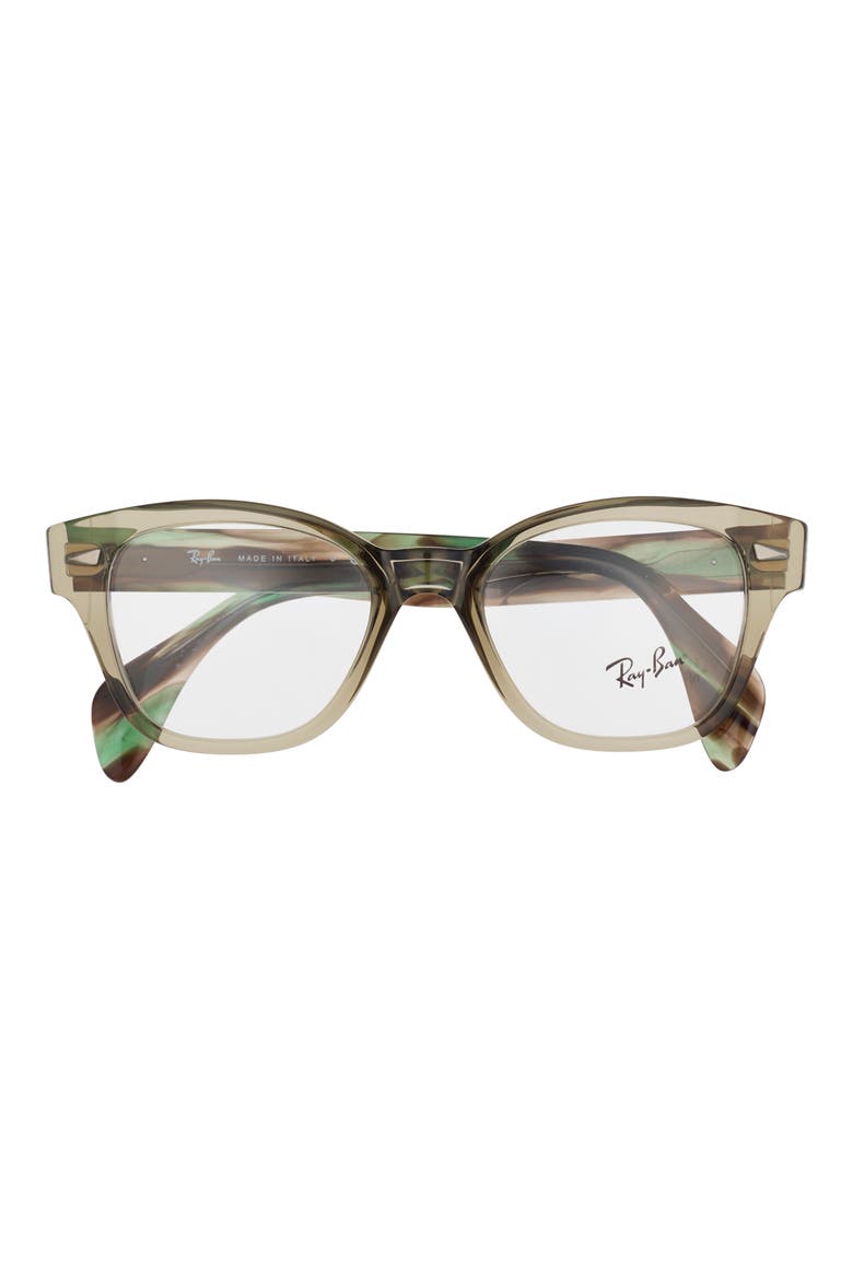 49mm Square Optical Glasses, Main, color, TRANSPARENT GREEN