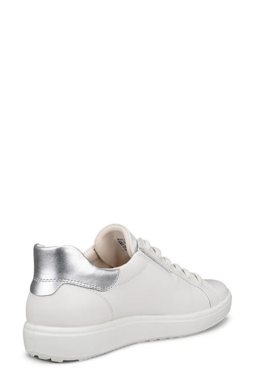 Ecco Soft 7 Sneaker In White/pure Silver