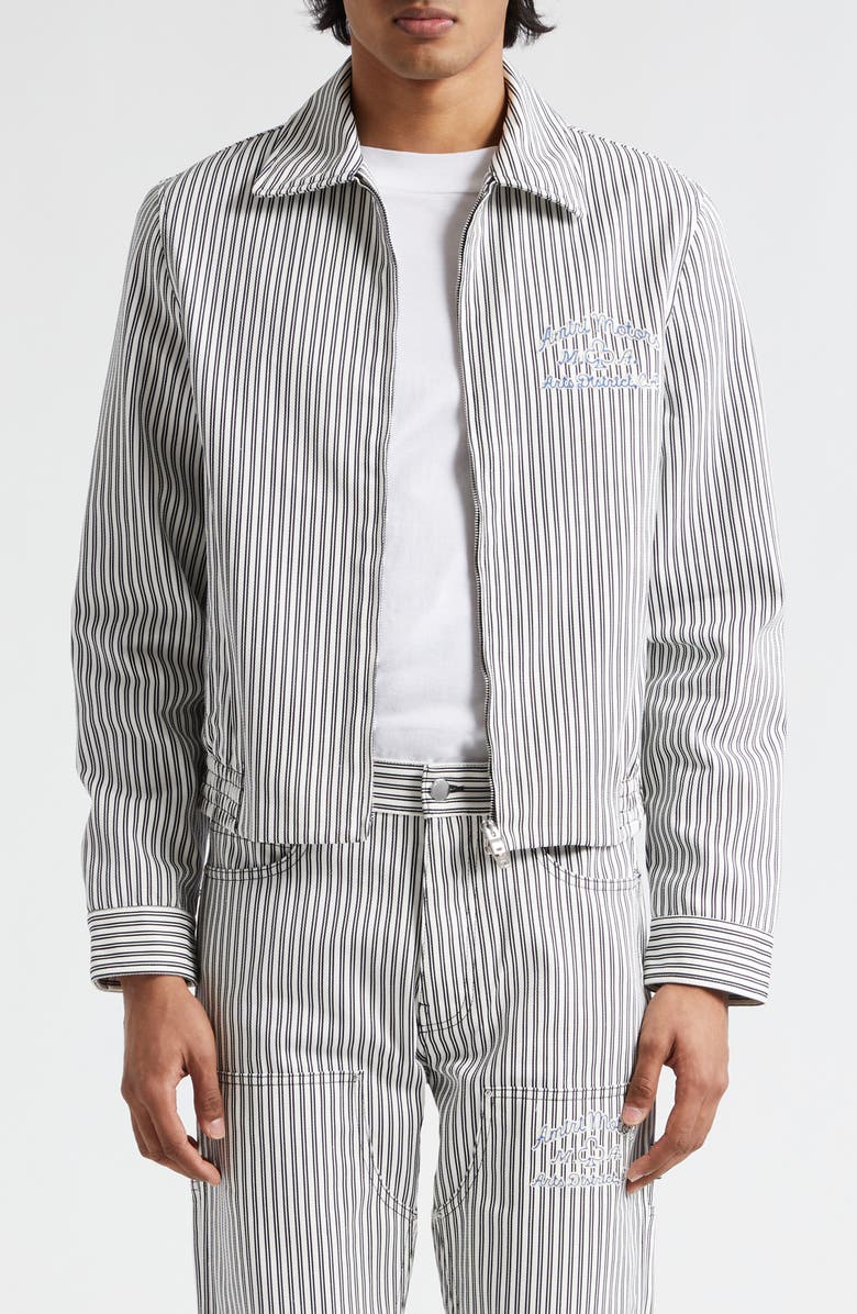 AMIRI Motors Stripe Cotton Blouson Jacket, Main, color, 