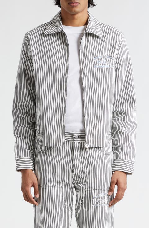 Motors Stripe Cotton Blouson Jacket
