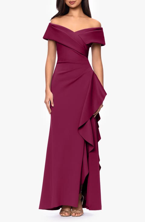 Off the Shoulder Scuba Mermaid Gown