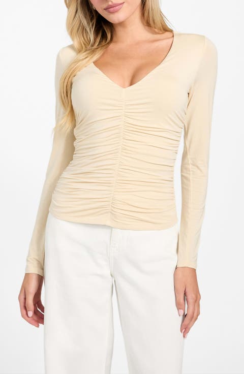 Ayleen Ruched Long Sleeve Jersey Top