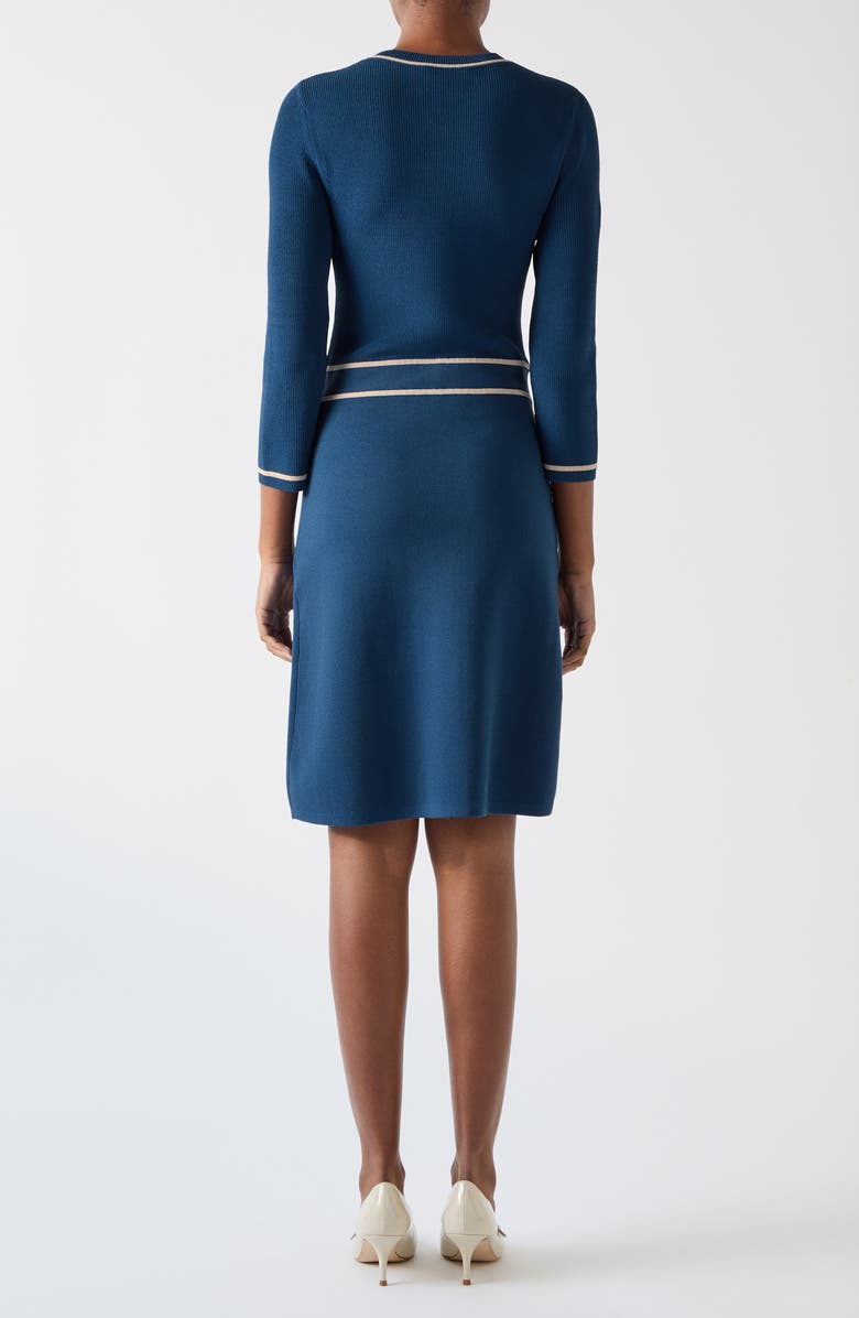 LK Bennett Ciara Contrast Detail Knit Dress, Alternate, color, 