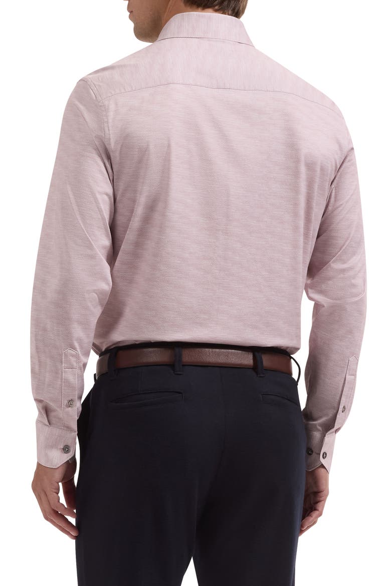 James OoohCotton® Herringbone Print Button-Up Shirt, Alternate, color, DUSTY PINK
