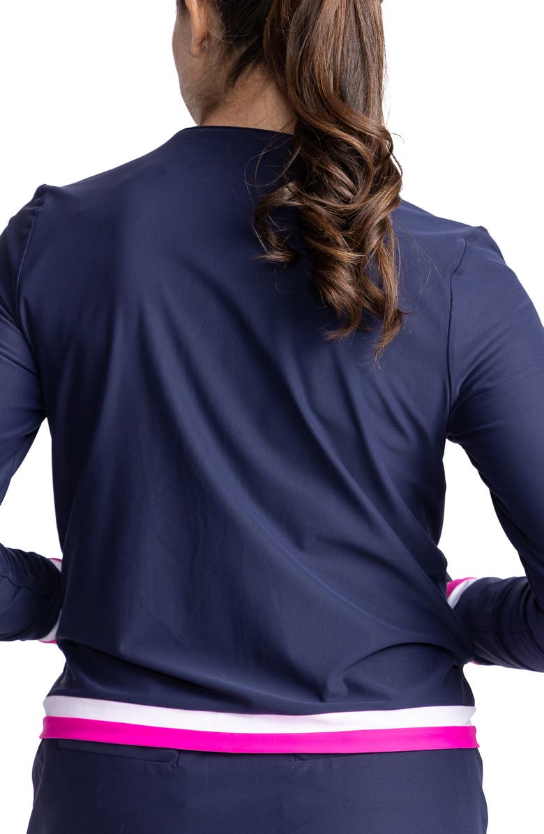 KINONA Tipped Zip-Up Cardigan, Alternate, color, 