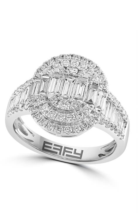 Diamond Swirl Statement Ring in 14K White Gold