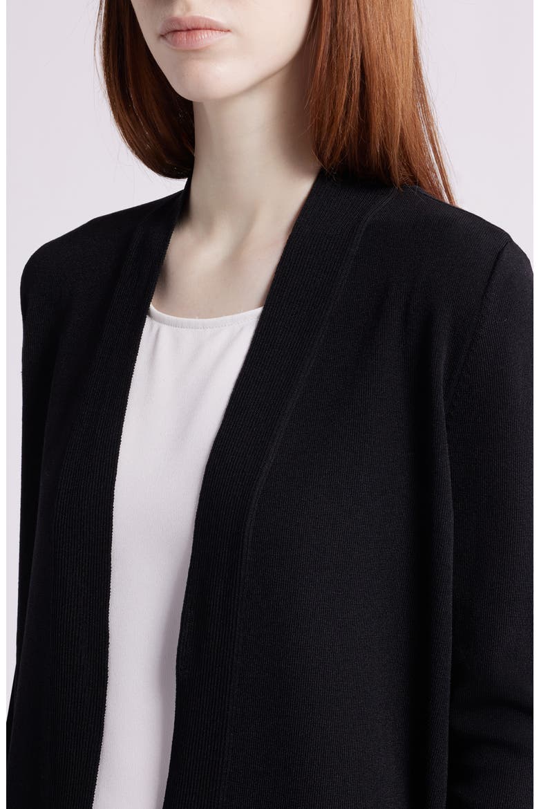 Open Front Cardigan, Alternate, color, JONES BLACK