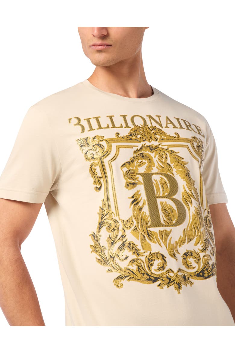 T-Shirt Round Neck Ss Lion B Frame Men, Alternate, color, beige