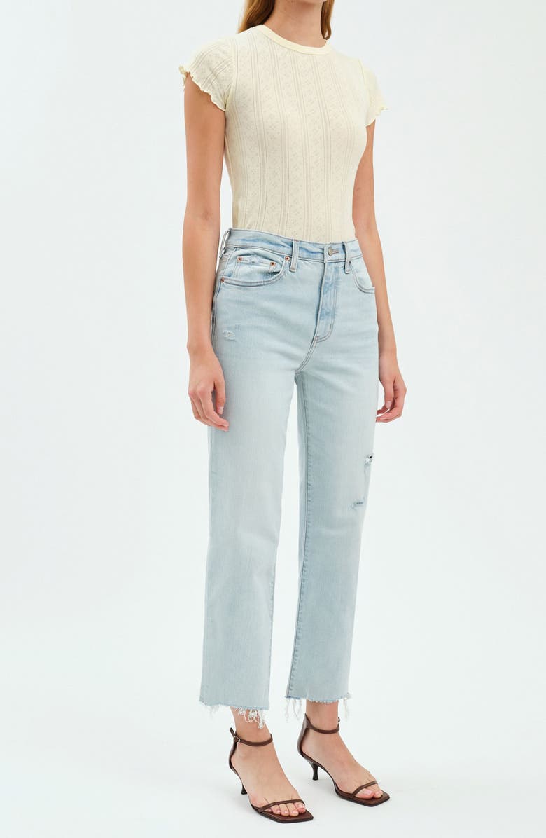 DAZE Straight Up Raw Hem Crop Jeans, Alternate, color, Swoon Vintage