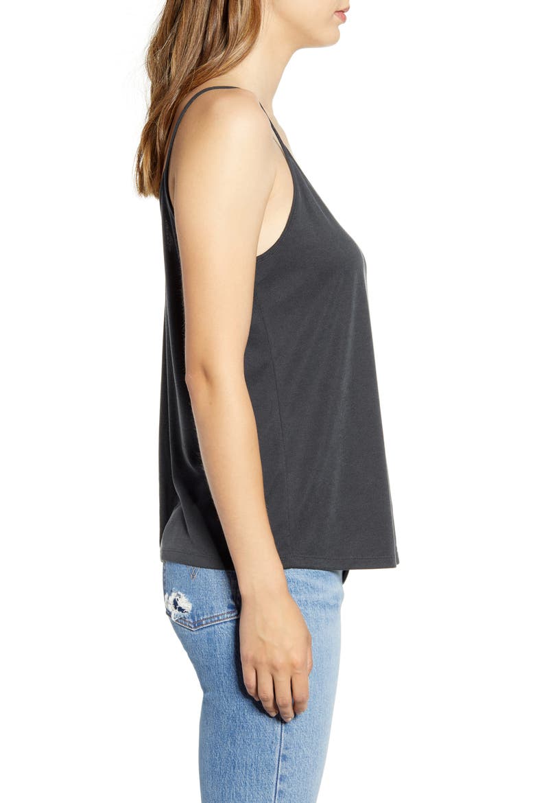 Double V-Neck Tank, Alternate, color, BLACK