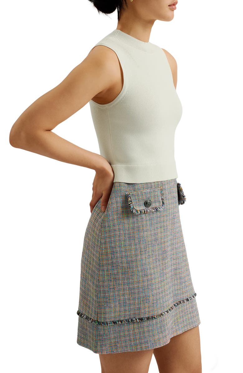 Ted Baker London Mayumid Mixed Media Minidress, Alternate, color, 
