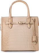 Brahmin Small Caroline Croc Embossed Leather Satchel