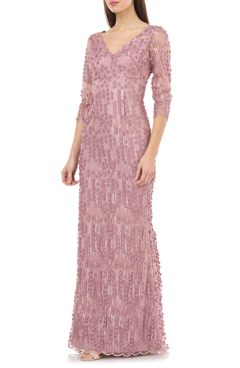 Carmen Marc Valvo Infusion 3D Petal Evening Gown, Alternate, color, 