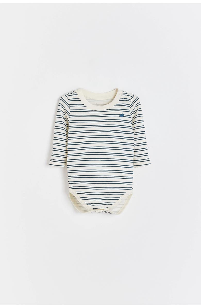 Babycottons Blue Striped Bodysuit for Infant, Main, color, Blue
