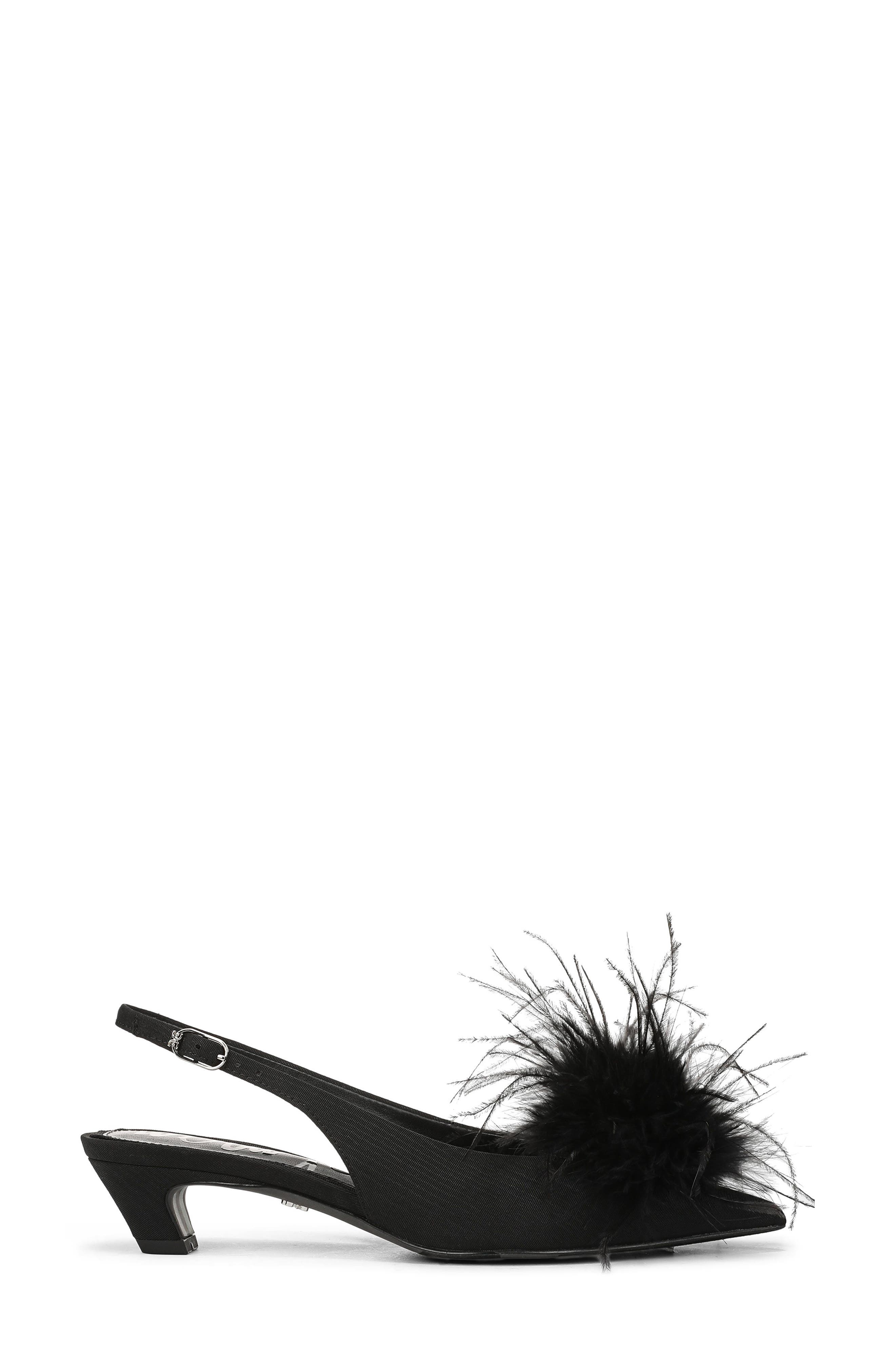 Finchfeather Slingback Pointed Toe Pump, Alternate, color, BLACK