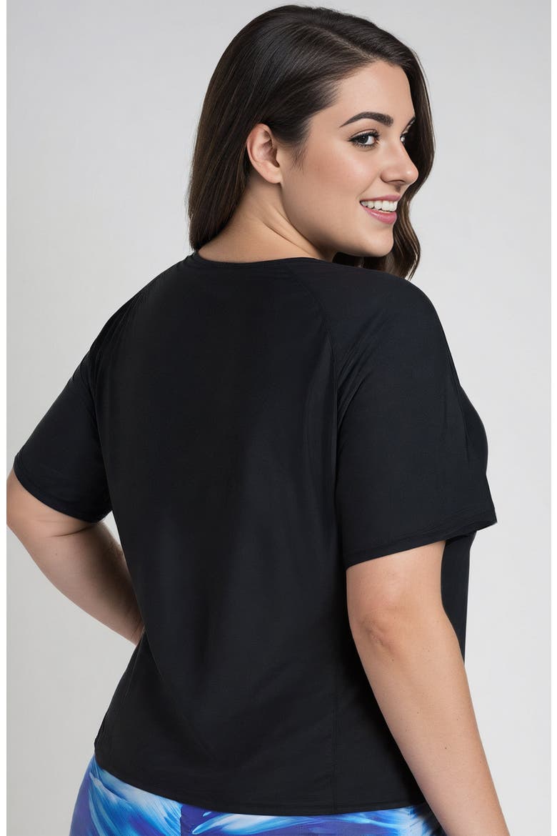 Plus Size Loose Fit Adele Swim Top, Alternate, color, Black