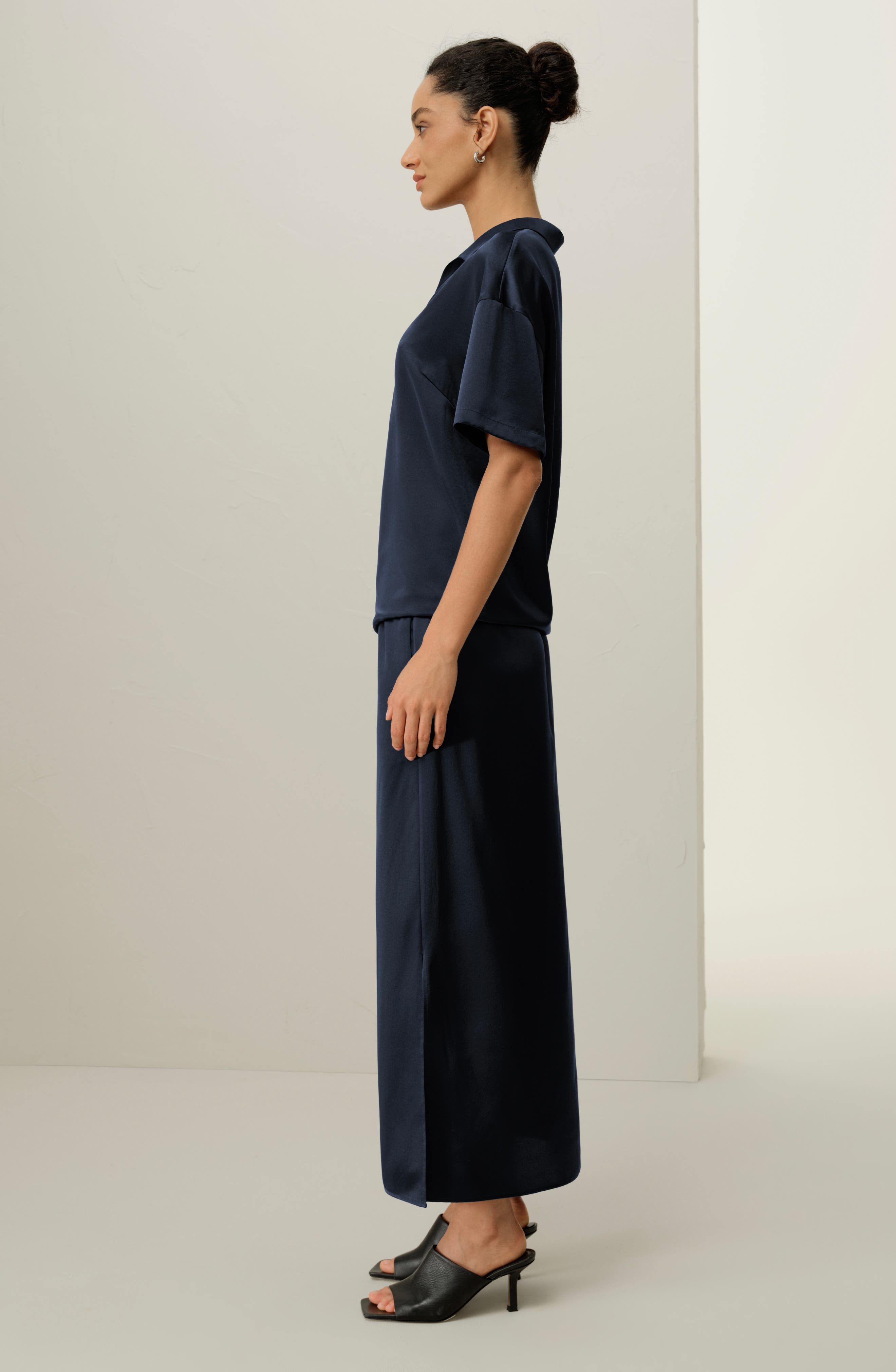 Washable Silk Charmeuse Pull-on Skirt - image 4