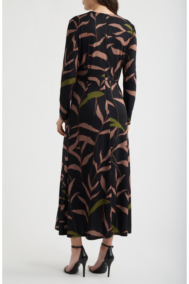 Abstract Print Long Sleeve Midi Dress, Alternate, color, BLACK MULTI