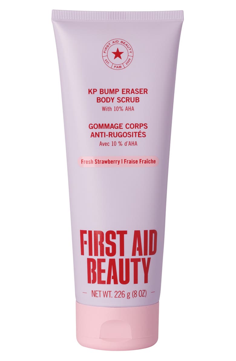 First Aid Beauty KP Bump Eraser Body Scrub with 10% AHA Fresh Strawberry, Main, color, 