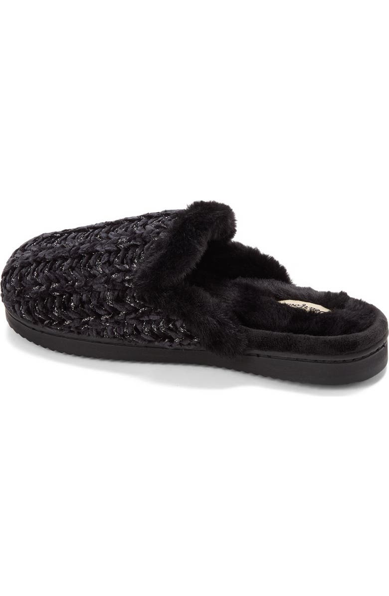 DEARFOAMS Paris Chenille Shaped Tab Scuff Slipper, Alternate, color, Black