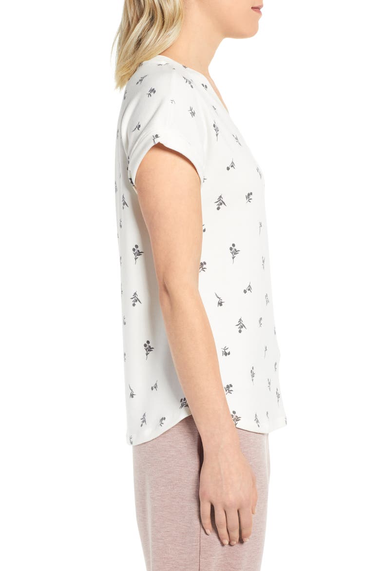 Floral Curved Hem Top, Alternate, color, FLOATING FLOWER