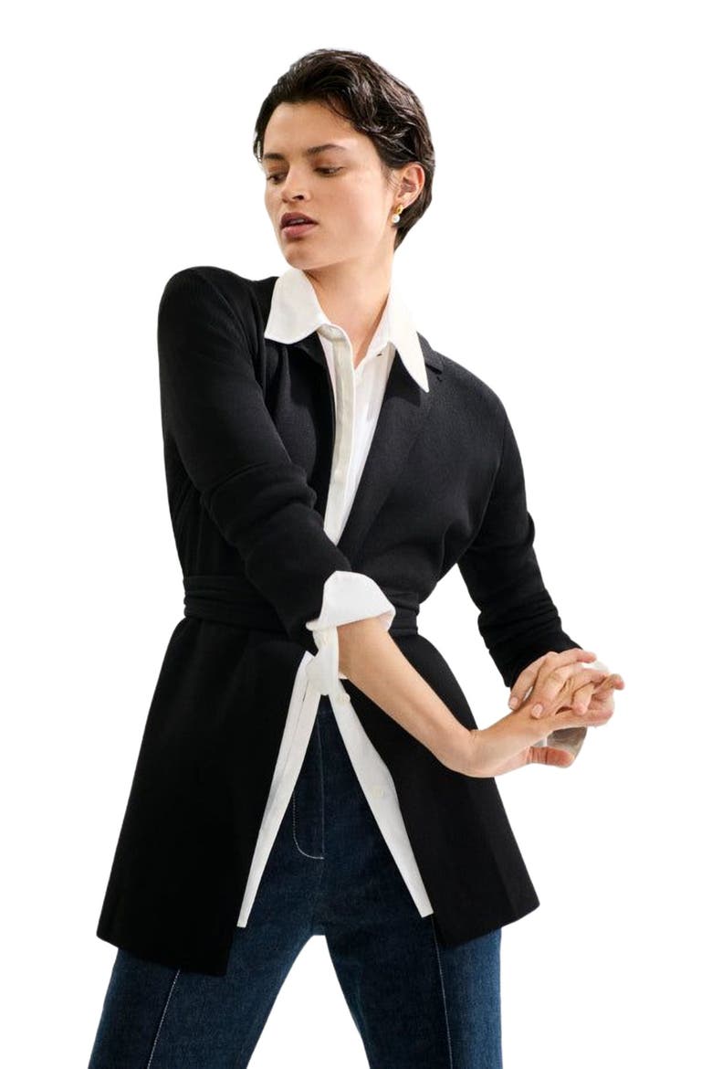 Merritt Wrap Jardigan, Alternate, color, Black